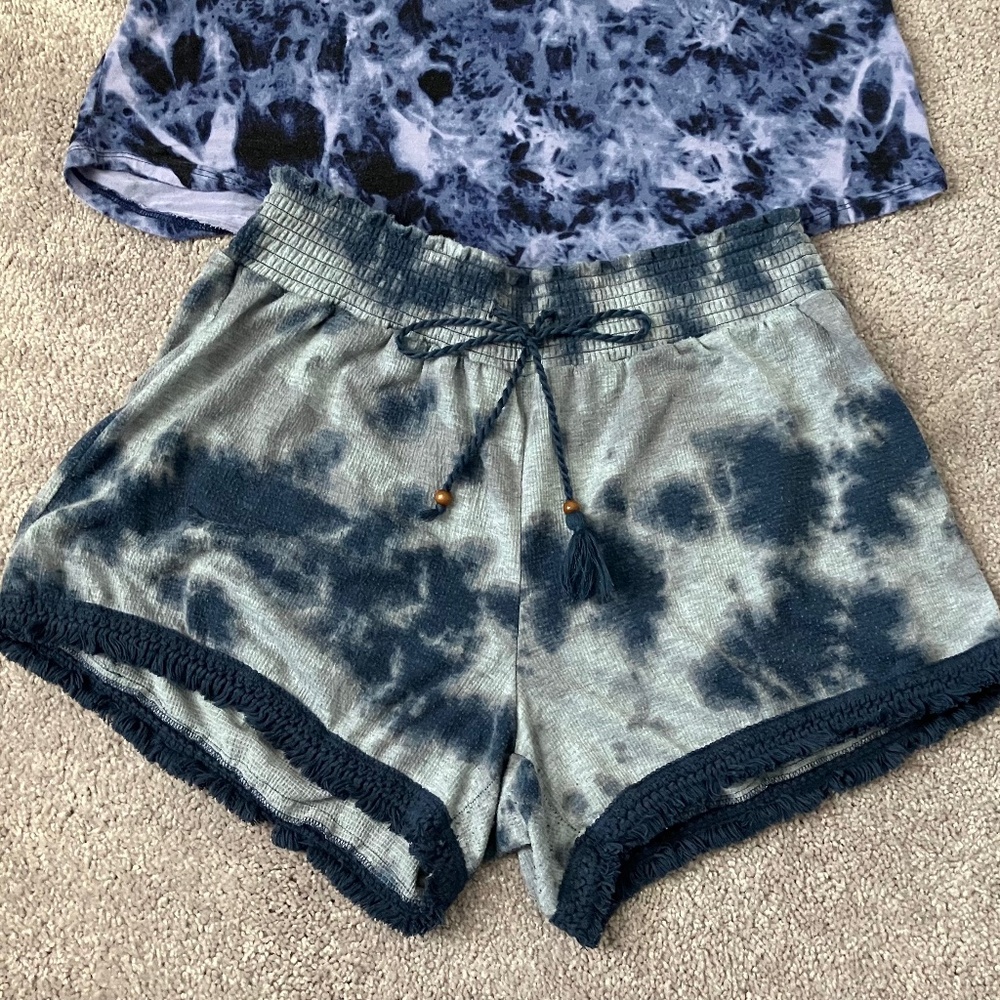 Tie-Dye Fringe Shorts-XL